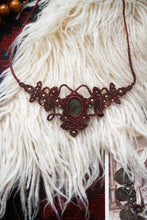 Load image into Gallery viewer, Burgundy Choker With Labradorite Gemstone
