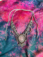 Load image into Gallery viewer, Rose Quartz Macrame Necklace | Stone Necklace Handmade in India
