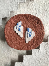 Load image into Gallery viewer, Stair Step Studs | Blue Brick Earrings Inspired by India | No. 6
