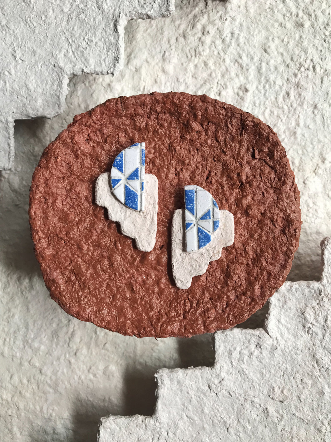 Stair Step Studs | Blue Brick Earrings Inspired by India | No. 6