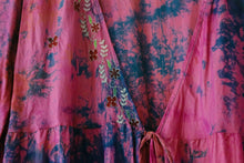 Load image into Gallery viewer, Pink Butterfly Wrap Dress With Embroidered Flowers | BD6
