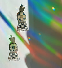 Load image into Gallery viewer, OOAK Beaded Patchwork Earrings | Darker Colorway
