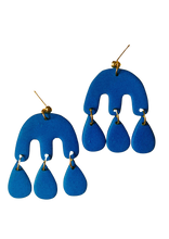 Load image into Gallery viewer, Trippy Drippy Dangle Earrings in Summer Cerulean
